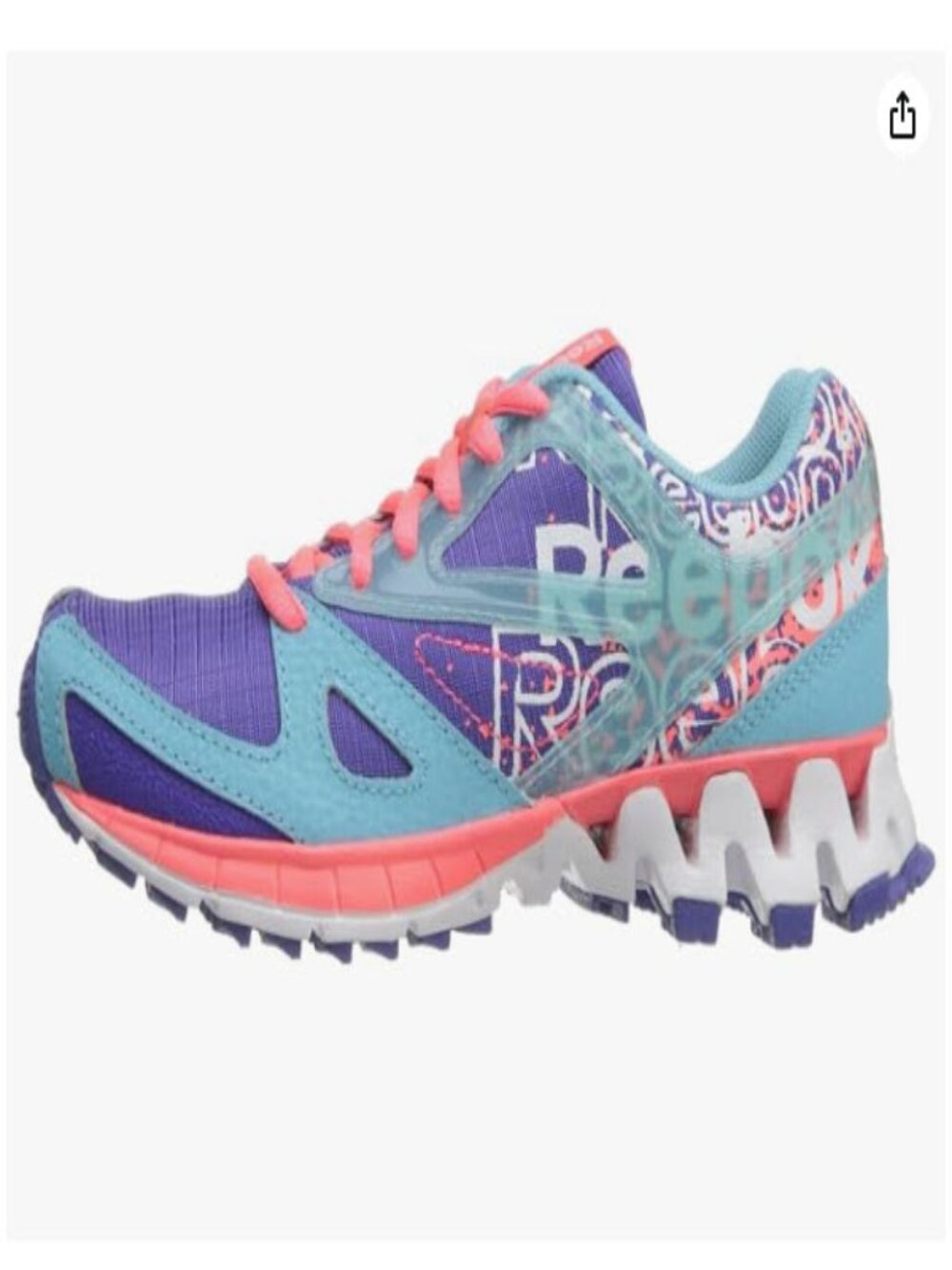 EUC Girl's Reebok Zigkick Trail 1.0 Running Shoe Size 5
